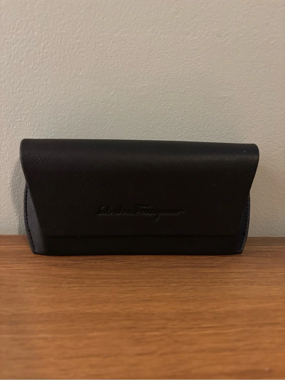 Salvatore Ferragamo hard-shell sunglasses case textured exterior embossed logo